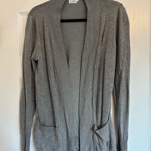 Cielo Light Gray Open Front Cardigan